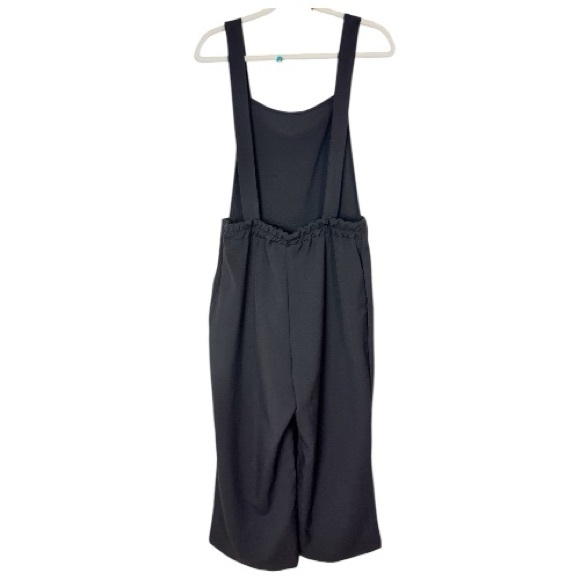 Nasty Gal Wide Leg Dungaree Jumpsuit overalls BLACK size 10 NWT - Picture 4 of 17